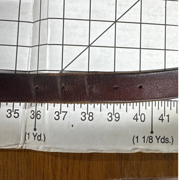 Banana Republic Patina Brown Genuine Italian Leather 1" Wide Belt Men 38" - Picture 7 of 9